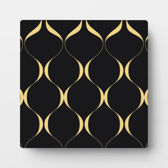 Gold, simple, modern, luxurious wavy graphic plaque (Front)