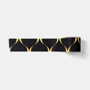 Gold, simple, modern, luxurious wavy graphic satin ribbon