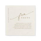 Gold Simple Modern Script Fun Facts Wedding