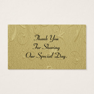 Gold simple pattern wedding favour thank you tag