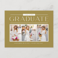Gold Simple Typography Photo Collage Graduation
