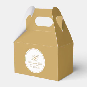 Gold Simply Elegant Classic Wedding Monogram Favour Box