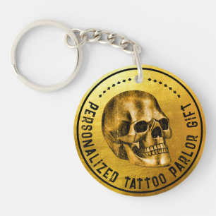 Gold Skull Cool Gothic Pro Fidelity Tattoo Parlou Key Ring