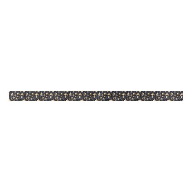 Gold Skull Gift Ribbon Satin Ribbon (Front)