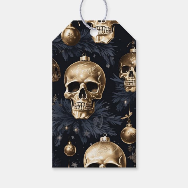 Gold Skull Gift Tag (Front)