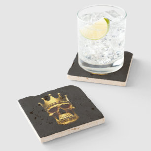 Gold Skull Stone Coaster