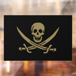 Gold Skull & Swords Pirate flag of Calico Jack