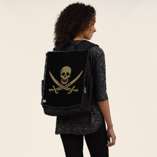 Gold Skull & Swords Pirate flag of Calico Jack Backpack