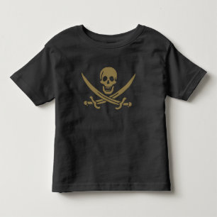 Gold Skull & Swords Pirate flag of Calico Jack Toddler T-Shirt