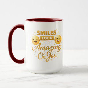 Gold “Smiles Look Amazing On You” Combo Mug