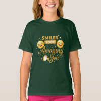 Gold “Smiles Look Amazing On You” Girls’ T-Shirt