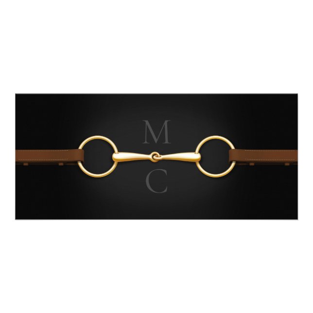 Gold Snaffle Bit & Laced Reins Equestrian Industry Rack Card (Front)