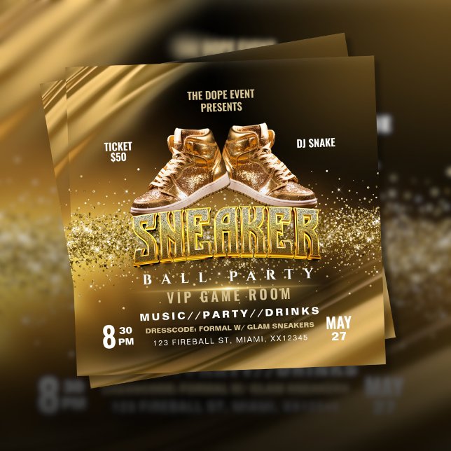 Gold Sneaker Party Invitation (Creator Uploaded)