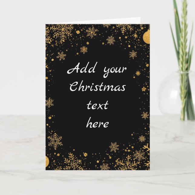 Gold Snowflake Christmas Card (Front)