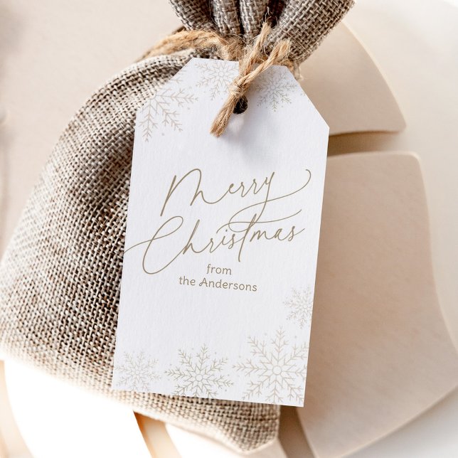 Gold Snowflake Christmas Holiday Gift Tags (Creator Uploaded)