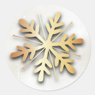 Gold snowflake Christmas Sticker