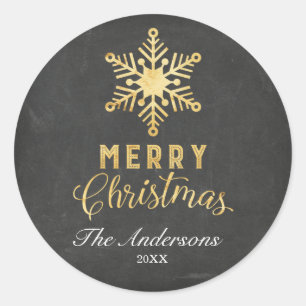 Gold Snowflake Christmas Stickers