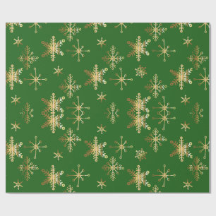 Gold Snowflake Christmas Wrapping Paper