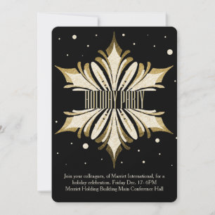 Gold Snowflake Corporate Holiday Party Invitation