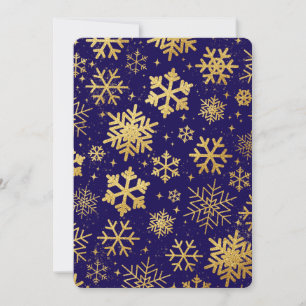 Gold Snowflake Elegance – Flat Holiday Card