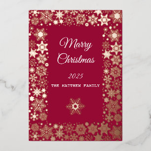 Gold Snowflake Frame Holiday Card