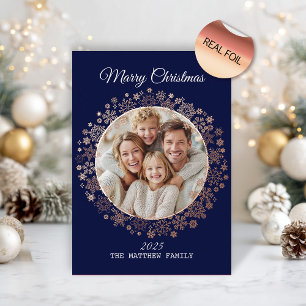 Gold Snowflake Frame Holiday Card