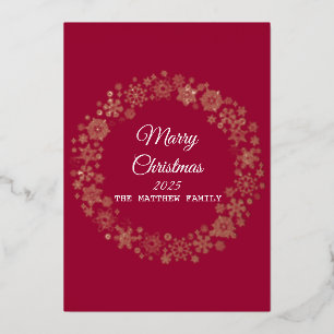 Gold Snowflake Frame Holiday Invitation Card