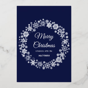 Gold Snowflake Frame Holiday Invitation Card