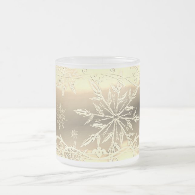Gold snowflake frosted mug (Center)