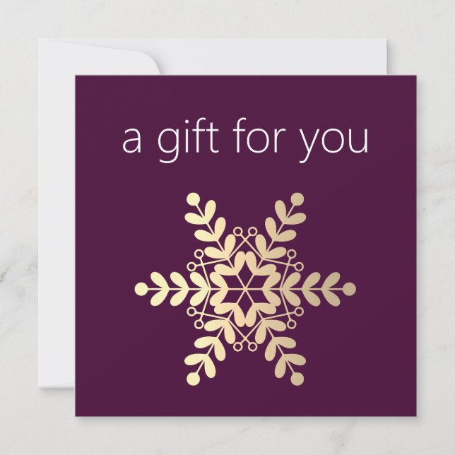 Gold Snowflake Holiday Gift Certificate (Front)