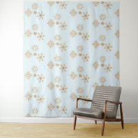 Gold Snowflake on Frosty Blue Christmas Pattern