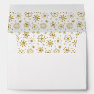 Gold Snowflake Ornament Christmas Holiday Envelope