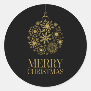 Gold Snowflake Ornament Christmas Holiday Stickers