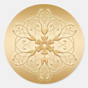 Gold Snowflake Sticker