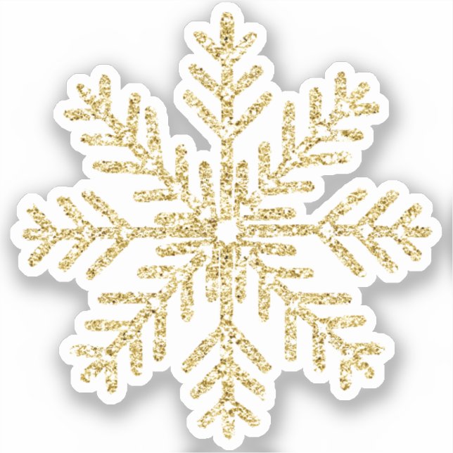 Gold Snowflake Sticker (Front)