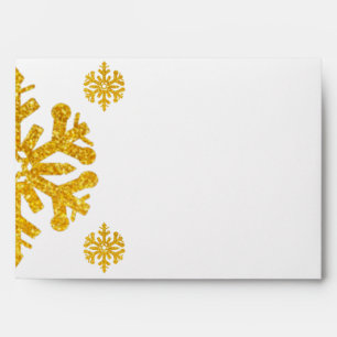 Gold Snowflake Winter Envelope