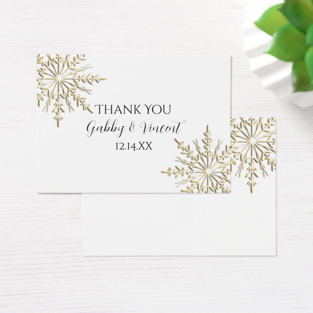 Gold Snowflake Winter Wedding Favour Tags (Desk)