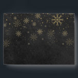 Gold Snowflakes Chalkboard Christmas Holidays Envelope<br><div class="desc">Festive Christmas holidays gold snowflakes chalkboard return address envelopes for you to personalise with your own family name and address details. The inner features falling white snowflakes and you can customise the background colour to match your holiday theme. Designed by Thisisnotme©</div>
