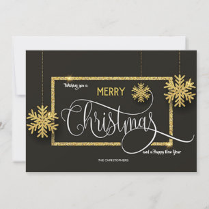 Gold Snowflakes Christmas Card