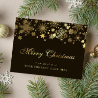 Gold Snowflakes Company Christmas Greeting