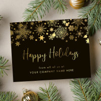 Gold Snowflakes Corporate Christmas Greeting