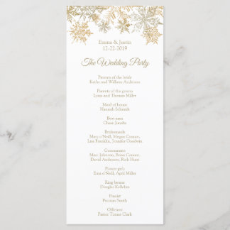 Gold Snowflakes Elegant Winter Christmas Rackcard Programme