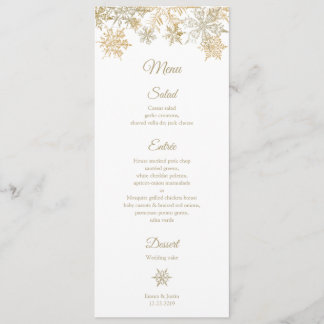 Gold Snowflakes Elegant Winter Christmas Theme Menu