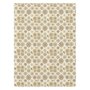Gold snowflakes tablecloth