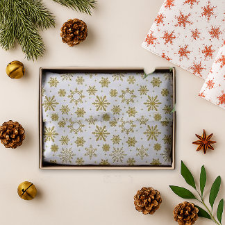 Gold Snowflakes White Christmas Tissue Paper