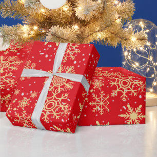 Gold Snowflakes Wrapping Paper