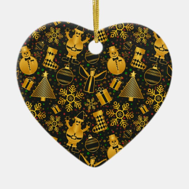 gold snowman christmas ornament (Front)