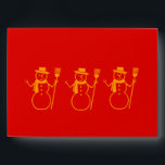 gold snowman graphic design red christmas envelope<br><div class="desc">This very modern and minimalist graphic design will suite everyone who wants to send an original envelope along with the matching Christmas card to loved ones, friends and colleagues, but who also want to leave the traditional behind. This Christmas snowman image with it’s red and gold festive colours makes the...</div>