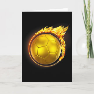 Gold Soccer Ll Flames Flaming Flying Soccer Ll On Card