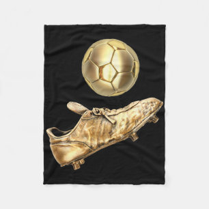 Gold Soccer Ll-retro Vintage Style Soccer Player C Fleece Blanket